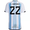 Officiële Voetbalshirt Argentinië L. MARTINEZ 22 Thuis WK 2022 - Heren